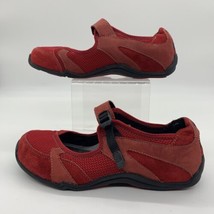 Ahnu Mush Mary Janes Womens Shoes Size 7.5 Red Leather Walking Hiking Tr... - $20.56