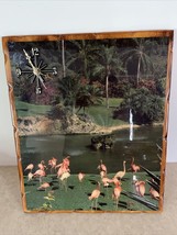 Flamingo Wooden Vintage Wall Art Clock - RARE - £85.62 GBP