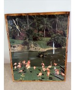 Flamingo Wooden Vintage Wall Art Clock - RARE - $2,043.42 MXN