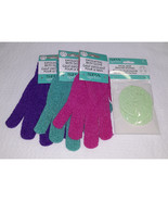  Exfoliating Bath Gloves   and Facial Loofah - Set of 5 - $30.31 CAD