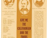 Solano County Historical Society Menu Nut Tree 1967 Californian &amp; Foods ... - £97.09 GBP