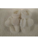 Homemade Crochet Baby Booties in White - £14.70 GBP