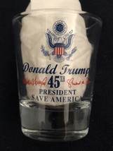 TRUMP SAVE AMERICA SHOT GLASS JIGGER EAGLE REPUBLICAN GOP MAGA FLAG USA - $11.25