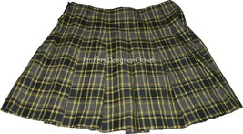 NWT THEORY 8 pleated mini skirt $295 yellow charcoal plaid designer schoolgirl - £76.62 GBP