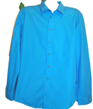 Hugo by Boss Men&#39;s Blue Cotton Dress Casual Button Front Shirt Size 2XL - £58.83 GBP