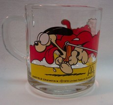 Vintage 1980 Garfield &amp; Odie Skate Boarding Collector&#39;s Glass Mug Cup - £12.84 GBP