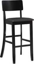 Modern Bar Stool, 17&quot;W X 20&quot;D X 43&quot;H, Black, From The Torino Collection By Linon - £69.29 GBP