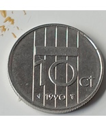 Netherlands 1980s-90s 10 CENT Small Coin - km 203 - Authentic Beatrix BT... - $5.50 CAD
