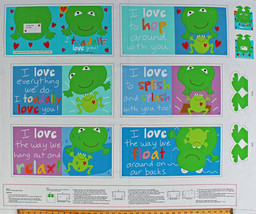 35.5&quot; X 44&quot; Panel I Toadally Love You Toads Soft Book Kids Cotton Fabric D568.75 - £11.78 GBP