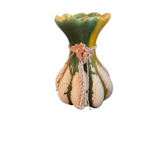 Vintage Aruba Pottery Art Deco Ceramic Vase with Drip Glaze 6.5 in - $11.87