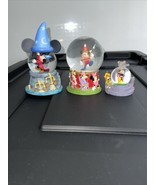 Disney Mickey Mouse Snow Globes 3 Pieces - £41.22 GBP