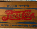 Vtg Pepsi Cola Wooden Crate Nickel Bottle Cap Checkers 17.75 x 11.75 x 1... - £197.83 GBP