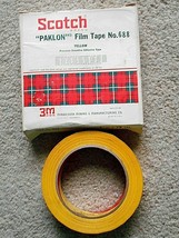 Scotch Paklon Yellow Film Tape No. 688 - 1&quot; x 72 yds. - £8.29 GBP