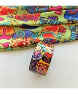 Painted wooden resin Cat bangle. Colorful Animal inspired bracelet. Gift... - £45.94 GBP