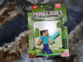 Minecraft Steve with Sword Micro Collection 2&quot; Mini Figure Mattel Mojang NEW - £11.71 GBP