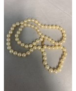 18 INCH 4mm CHAMPAGNE PEARL NECKLACE WITH 585 (14K) CLASP MARKED GRASSMA... - $108.90