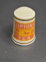 Vintage 1980 Franklin Mint Lipton Tea Advertising Fine Porcelain Thimble - $9.89