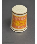 Vintage 1980 Franklin Mint Lipton Tea Advertising Fine Porcelain Thimble - $9.89