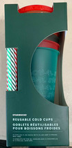 Starbucks Winter Christmas Holiday 2019 Reusable cold Cups 6 Pack 16 Oz New - £27.68 GBP