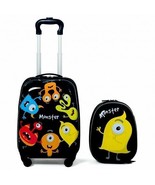 2 Pieces Kids Luggage Set 12 Inch Backpack and 16 Inch Rolling Suitcase ... - £60.53 GBP