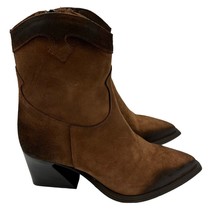 Emanuele Crasto Burnished Leather Block Heel Boots Size 7.5 New no box - £44.99 GBP