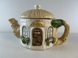 Vintage Made In Taiwan Mushroom Lid Cottage Porcelain Tea Teapot Ceramic 6&quot; - $26.13