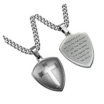 Spirit and Truth Stainless Steel Cross Shield of Faith Armor - £80.78 GBP