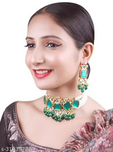 Kundan Jewelry Set Bollywood Latest Gold PLated Jewellery Set Tradional Set a - £7.81 GBP