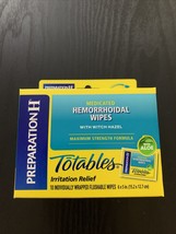 Preparation H Totables 10 Ct Flushable Medicated Hemorrhoidal Wipes EXP ... - $13.83