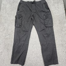 Abercrombie Fitch Cargo Pants Mens XL Long Black Drawstring Straight Y2K Skate - £38.99 GBP