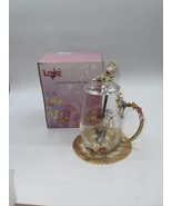 Enameled Flower Tea/Coffee Mug with Matching Spoon And Lid Made By Love - £15.27 GBP