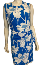 J. McLaughlin Women&#39;s Knit Sleeveless Dress Blue/White Floral Large - £29.87 GBP