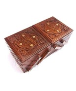 Boîte à bijoux en bois (cuivres n sculpture) pour femmes/filles rabat à... - $43.38 CAD