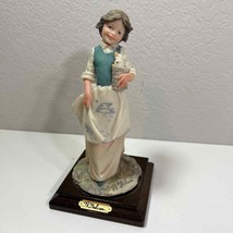 Capodimonte A. Belcari Figurine Dear Young Girl Holding Ducks 1985 Signed Italy - $31.50