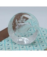 Mats Jonasson Carved Lead Crystal Glass Paperweight Bird Wren Sweden Signed - $31.22 CAD