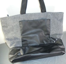 DSW Extra Large Weekender Travel Tote Bag Carry On Tote Gray Faux Wool - £7.32 GBP