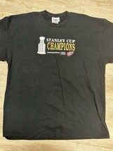 Detroit Red Wings T-Shirt Stanley Cup 1998 - Men&#39;s 2XL - Black Embroidered - $19.75