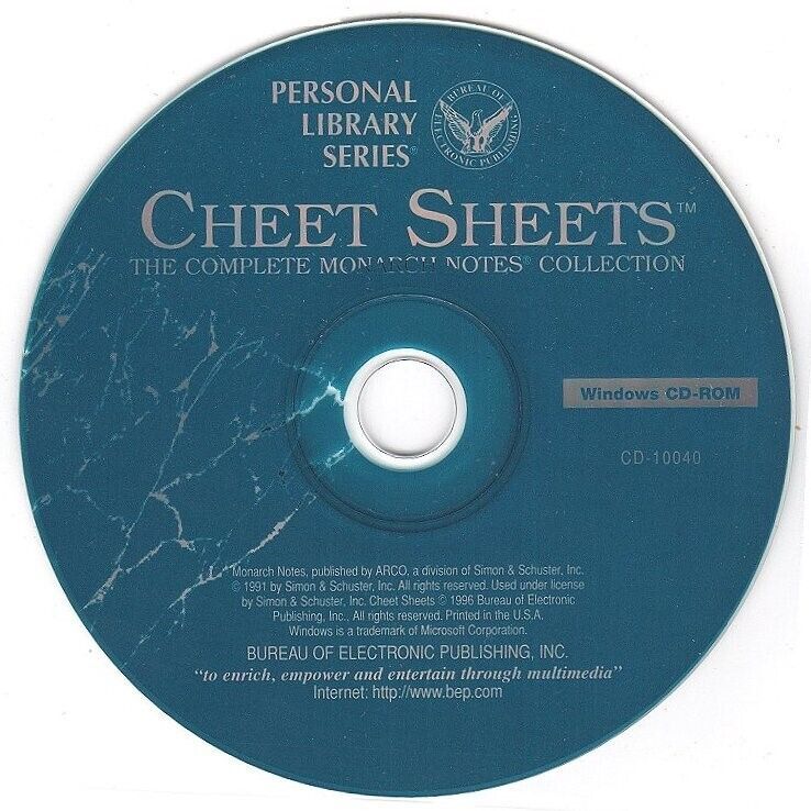 Primary image for Cheet Sheets (PC-CD, 1995) for Windows 3.1/95/98/ME/XP - NEW CD in SLEEVE
