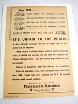 1947 Ad PRR Pennsylvania Railroad Freight Increase - £7.06 GBP