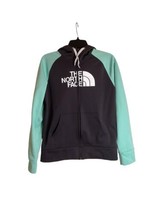 Women’s The North Face Hooded Zip Up Jacket Teal And Gray Size Medium - £13.82 GBP
