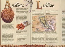 ALMONDS Board Brochure Fact and Recipes with Almonds  - $14.85