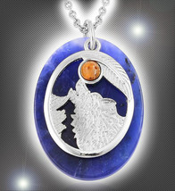 Haunted Necklace Wolf Protect Survive Spirit Vessel Magick Sterling Cassia4 - £53.97 GBP