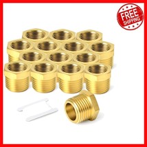 Rust-Proof 10PCS Brass Threaded Reducer - 1/2&quot; NPT to 1/4&quot; NPT Adapter Set - $587.19 MXN