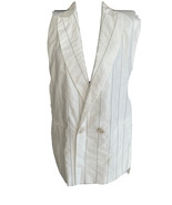 Brunello Cucinelli  Cotton Blend Monilli Stripe Blazer Vest  SZ 50 IT Sz... - £745.31 GBP