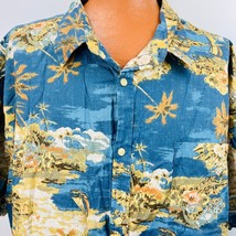 Foundry Hawaiian Aloha 5XL Shirt Sailboats Islands Hibiscus Palm Trees B... - £54.84 GBP