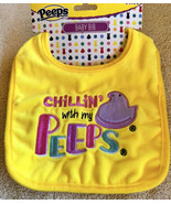 Bright Yellow Easter Spring CHICK Baby Bib “Chillin’ With My Peeps” NEW - $12.96