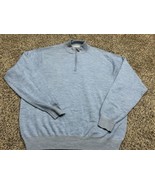 PETER MILLAR  1/4 Zip Pullover Sweater - Light Blue Merino Wool XL - Sta... - $53.85 CAD