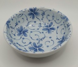 ASIAN VTG Japanese Ceramic PorcelaIn Blue And White Rice Bowl 4&quot; - £7.90 GBP