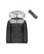 Weathertamer Big Girls Bubble Coat and Headband, 2 Piece Set Size Large ... - $37.62