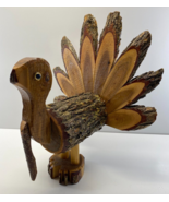 Handmade Vintage 11.5 in Thanksgiving Wooden Rustic Turkey Centerpiece F... - $67.68 CAD